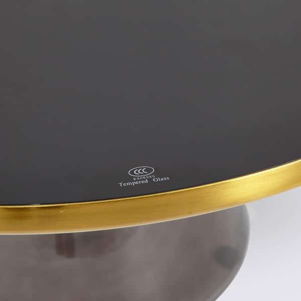 table basse bell replica en verre trempe gris fonce classicon
