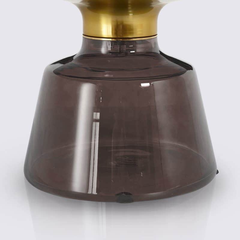 table basse bell replica verre trempe gris fonce style classicon