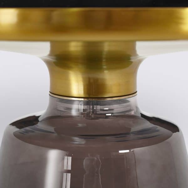 table basse bell replica en verre trempe gris fonce style classicon