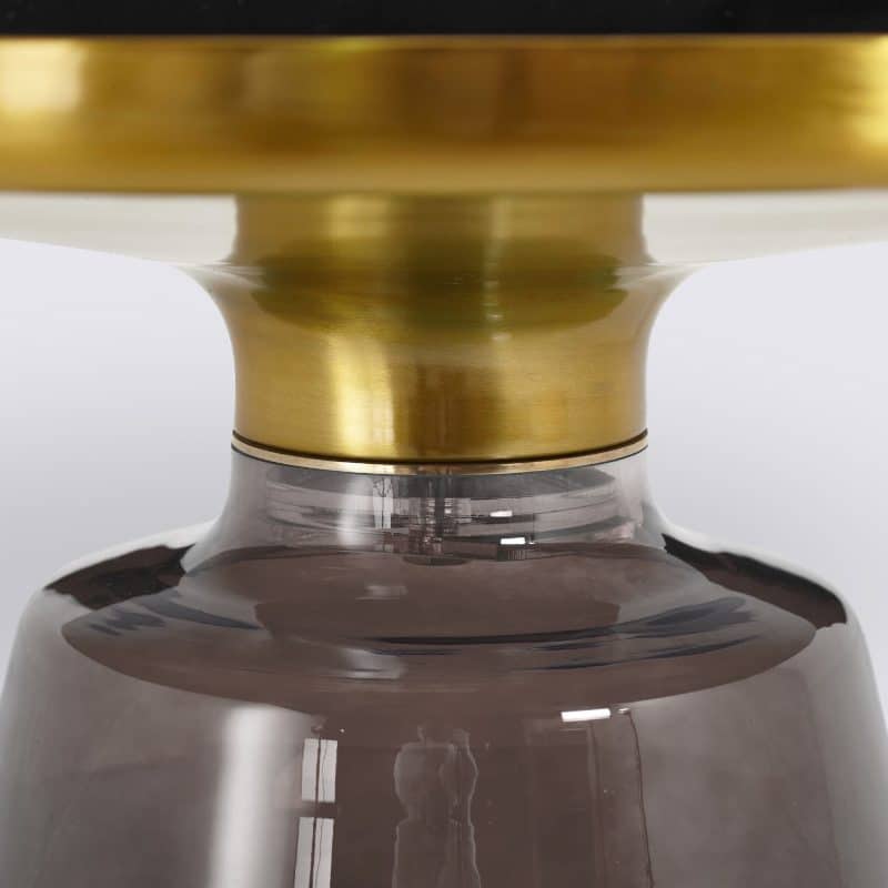 table basse bell replica en verre trempe gris fonce style classicon