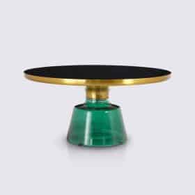 Table basse design en verre trempé vert bouteille - Bella