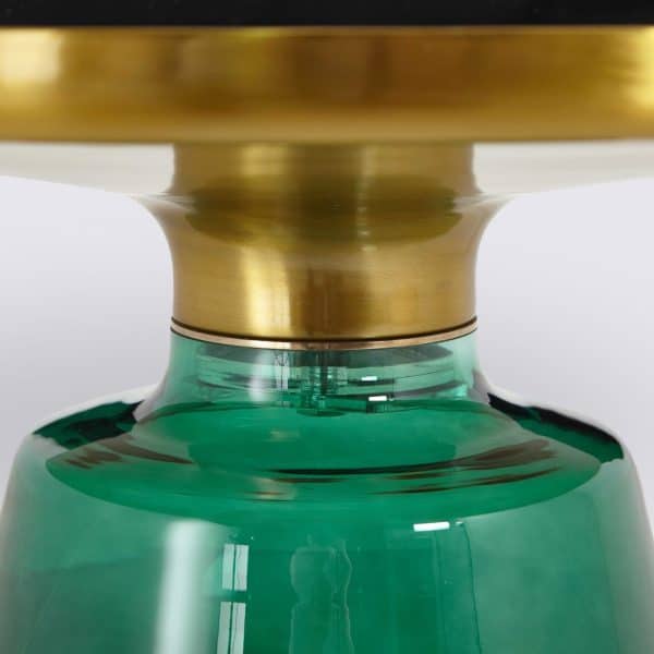 table basse bell dupe en verre trempe vert bouteille style classicon