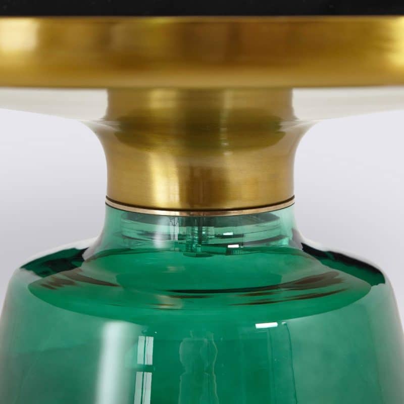 table basse bell dupe en verre trempe vert bouteille style classicon