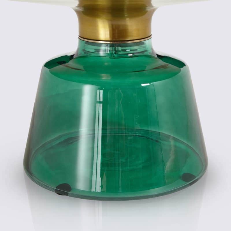 table basse bell replica en verre trempe vert bouteille classicon