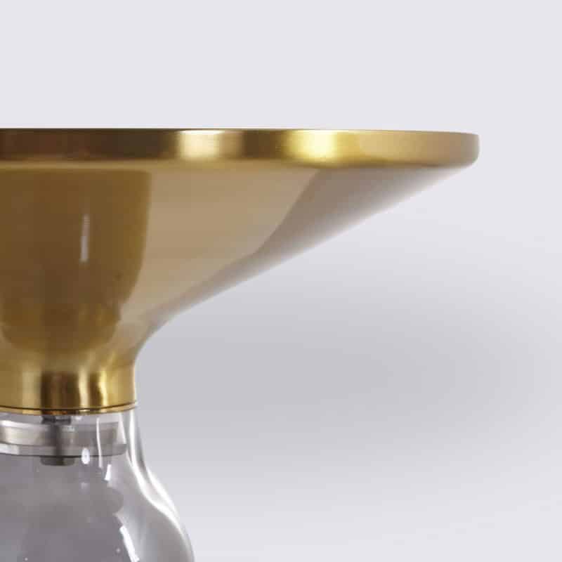 table d'appoint bout de table bell replique en verre trempe gris foncé style classicon