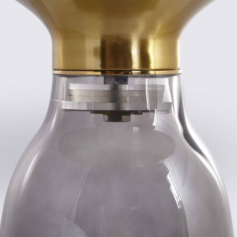 table d'appoint bout de table bell copie en verre trempe gris foncé style classicon