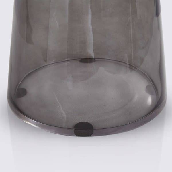 bout de table bell replique en verre trempe gris foncé style classicon