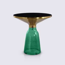 Table d'appoint design en verre trempé vert bouteille - Bella