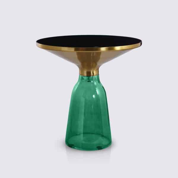 table d'appoint bout de table bell replica en verre trempe vert bouteille classicon