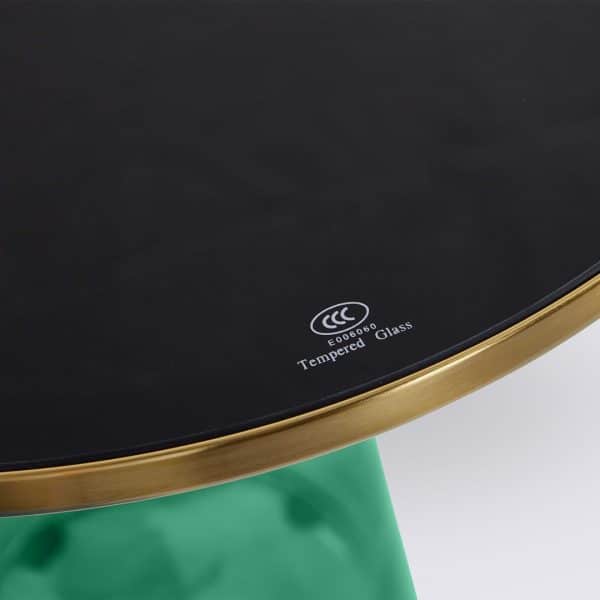 table d'appoint bout de table bell dupe en verre trempe vert bouteille style classicon