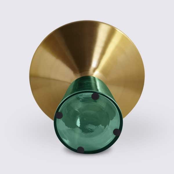 table d'appoint bout de table bell dupe en verre trempe vert bouteille style classicon