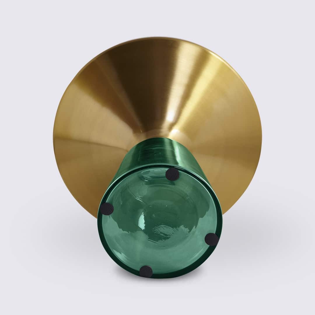 table d'appoint bout de table bell dupe en verre trempe vert bouteille style classicon