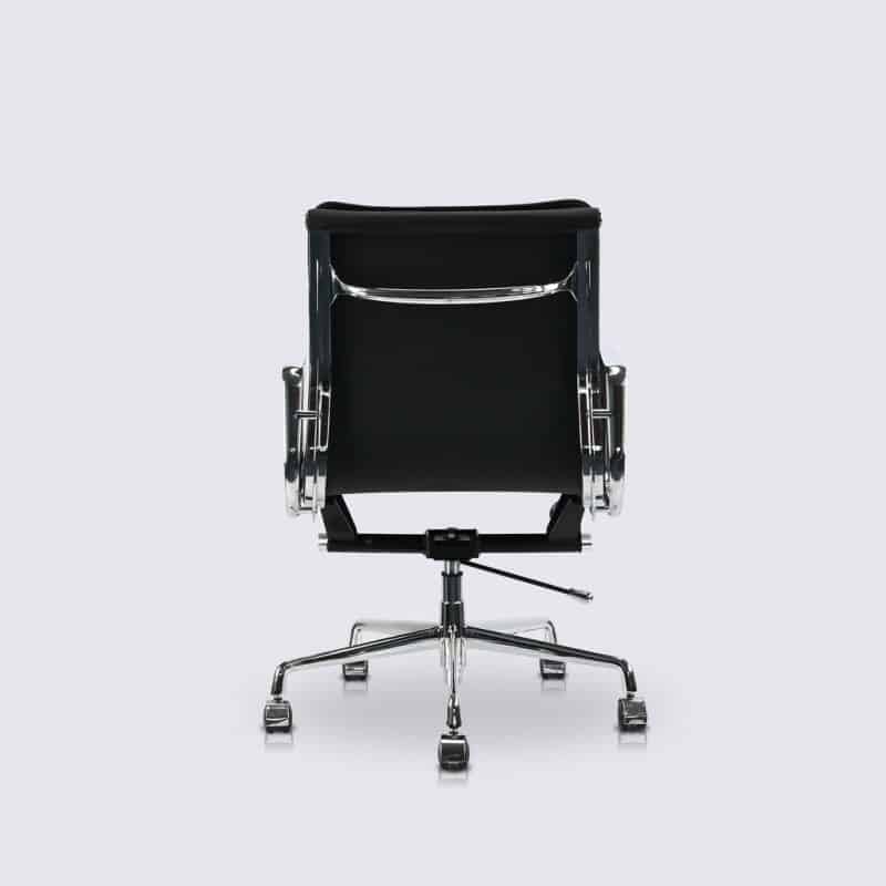 chaise de bureau soft pad a roulette cuir noir