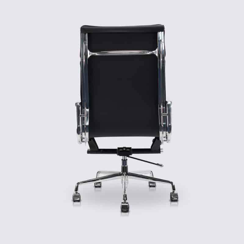 chaise de bureau soft pad roulette cuir noir haute