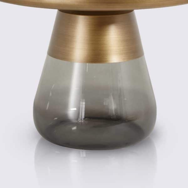 Table d'apoint verre trempe gris fonce