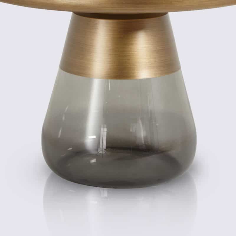 Table d'apoint verre trempe gris fonce