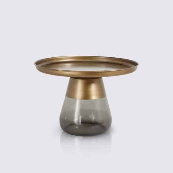 Table basse design en verre trempé gris foncé – Viena
